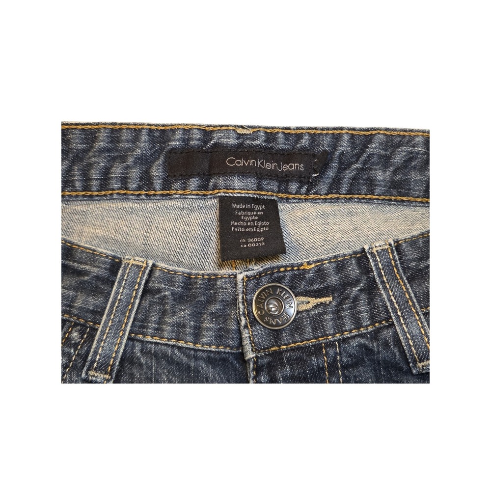 Calvin Klein Jeans Womens Size 8 Dark Wash Flare Leg Stretch Denim Blue Jeans - Picture 6 of 7